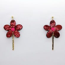 Charger l'image dans la galerie, Boucles d'oreilles en cuir •MILA• rouges