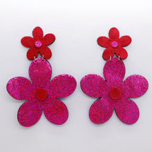 Charger l'image dans la galerie, Boucles d'oreilles en cuir •FLORBA• fuchsia