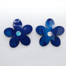 Charger l'image dans la galerie, Boucles d'oreilles en cuir •RITA• bleues