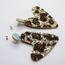 Charger l'image dans la galerie, Boucles d'oreilles en cuir •AMÕR• à paillettes