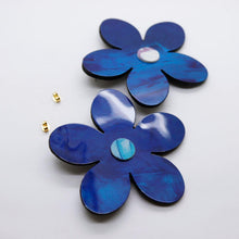 Charger l'image dans la galerie, Boucles d'oreilles en cuir •RITA• bleues