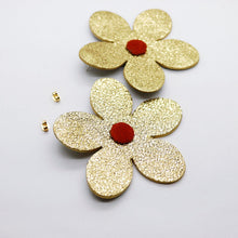 Charger l'image dans la galerie, Boucles d'oreilles en cuir •RITA• dorées