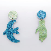 Charger l'image dans la galerie, Boucles d'oreilles en cuir •GIGI• à paillettes