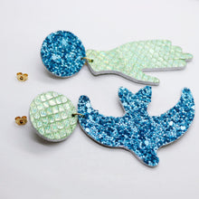 Charger l'image dans la galerie, Boucles d'oreilles en cuir •GIGI• à paillettes