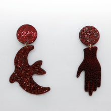 Charger l'image dans la galerie, Boucles d'oreilles en cuir •GIGI• à paillettes