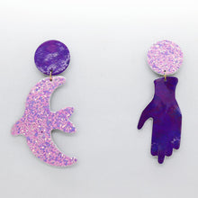 Charger l'image dans la galerie, Boucles d'oreilles en cuir •GIGI• à paillettes