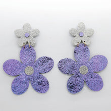 Charger l'image dans la galerie, Boucles d'oreilles en cuir •FLORBA• parmes