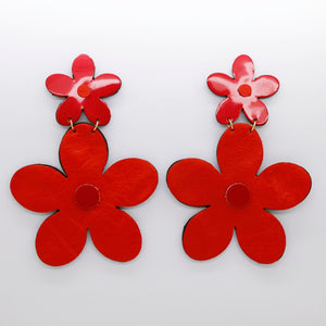 Boucles d'oreilles •FLORBA• rouges