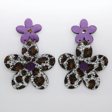 Boucles d'oreilles •FLORBA• à paillettes