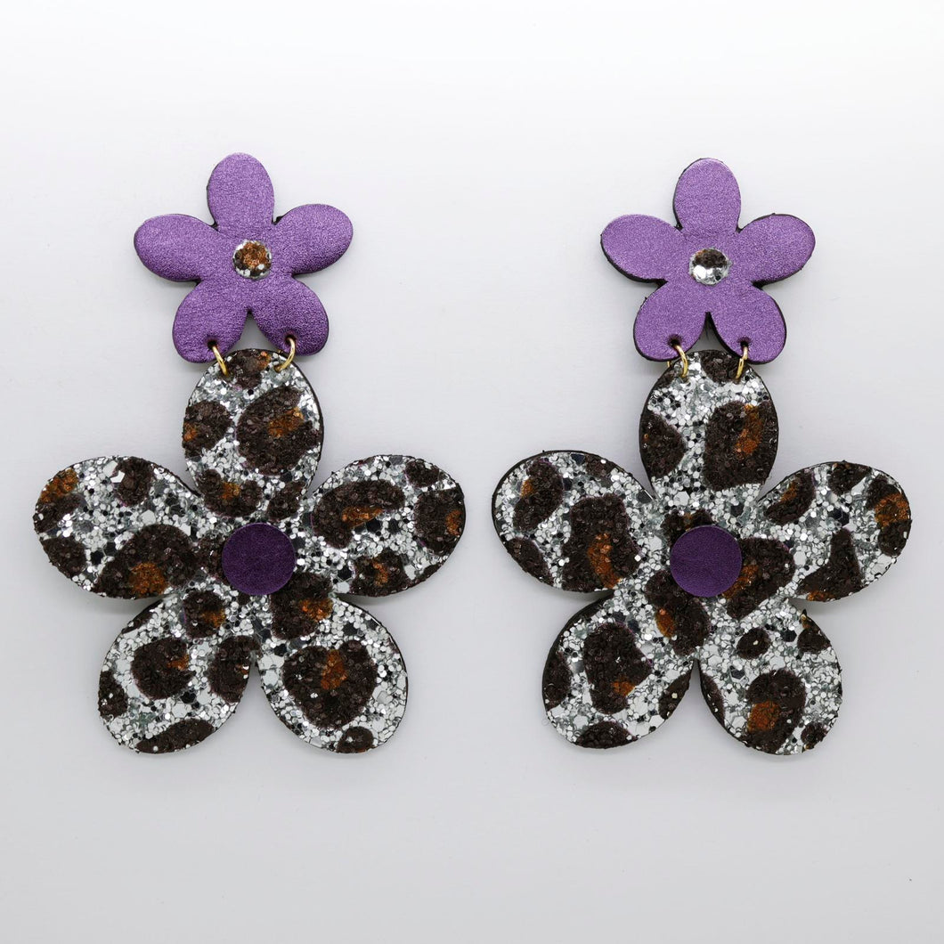 Boucles d'oreilles •FLORBA• à paillettes