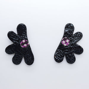 Boucles d'oreilles •AUBA• noires