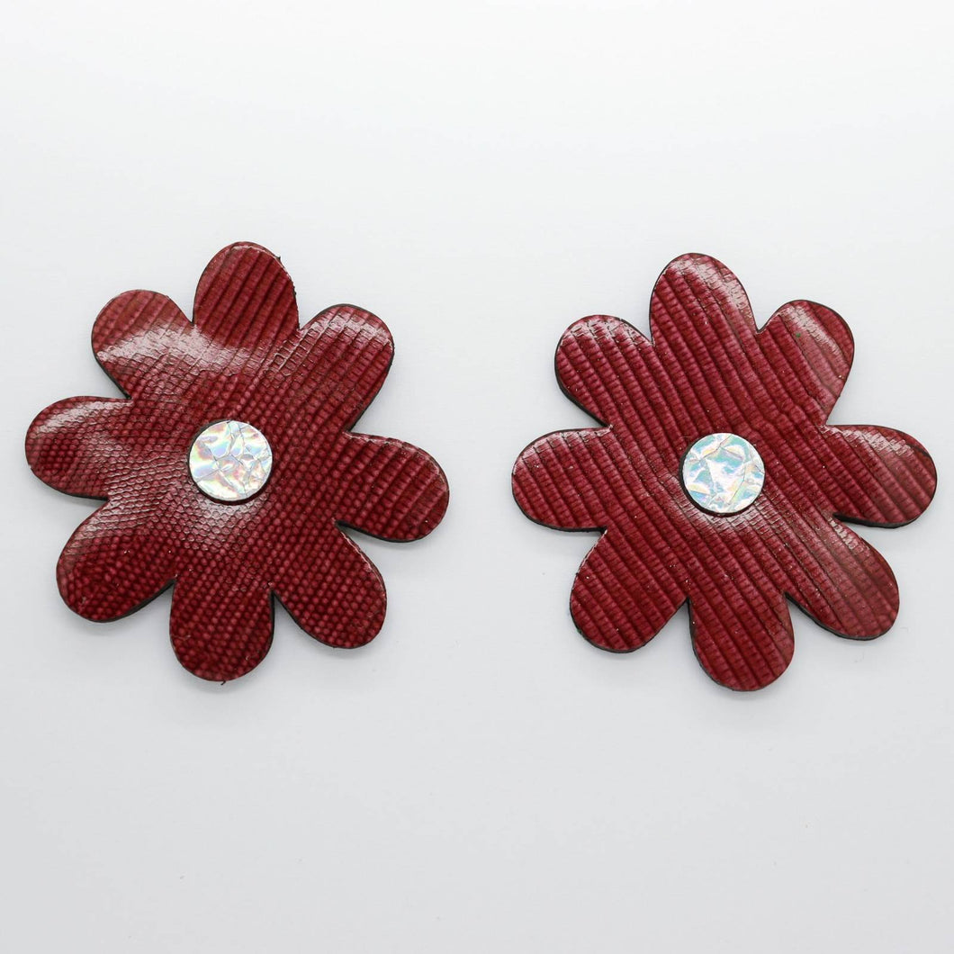 Boucles d'oreilles •DOUA• bordeaux