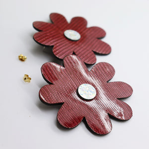 Boucles d'oreilles •DOUA• bordeaux