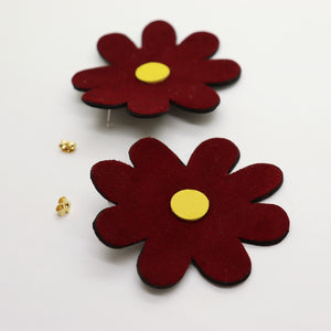 Boucles d'oreilles •DOUA• bordeaux