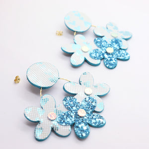 Boucles d'oreilles •NINI• bleutées