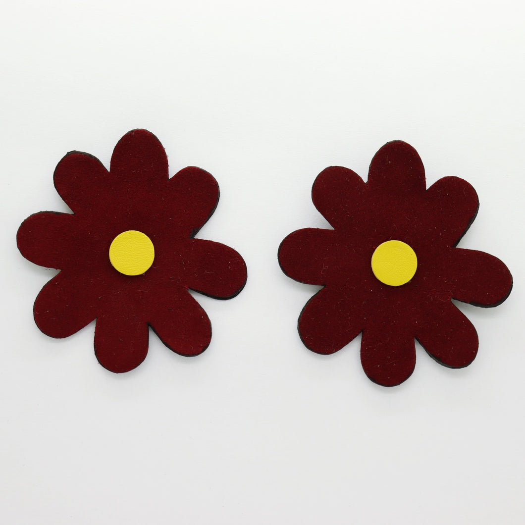 Boucles d'oreilles •DOUA• bordeaux
