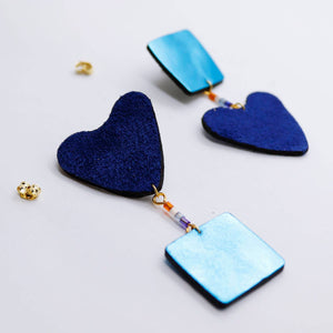 Boucles d'oreilles •ALBERTA• bleues