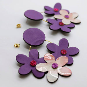 Boucles d'oreilles •NINI• violettes