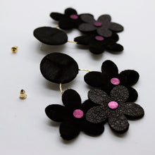 Charger l&#39;image dans la galerie, Boucles d&#39;oreilles •NINI• noires