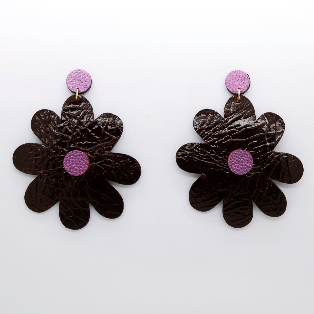 Boucles d'oreilles •SAINTA• marrons