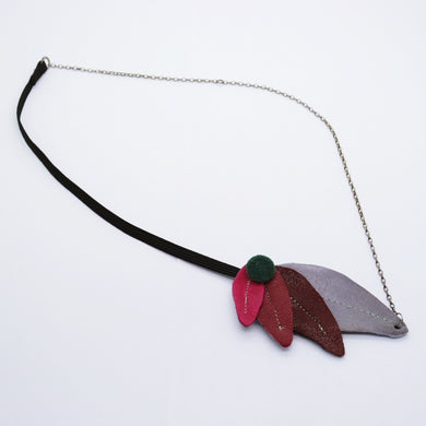 Headband - cuirs gris-bordeaux