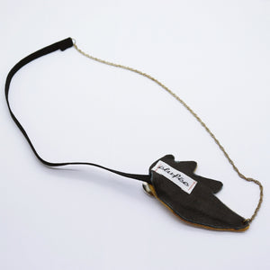 Headband - cuirs argent-moutarde