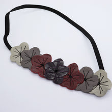 Charger l&#39;image dans la galerie, Headband - cuirs bordeaux/gris