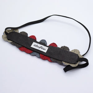 Headband - cuirs bordeaux/gris