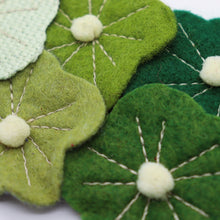 Charger l&#39;image dans la galerie, Headband - cuir/lin/feutrine, vert