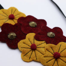 Charger l&#39;image dans la galerie, Headband - feutrine moutarde-bordeaux