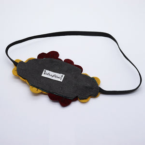 Headband - feutrine moutarde-bordeaux