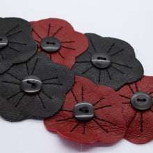 Charger l&#39;image dans la galerie, Headband - cuir noir-bordeaux