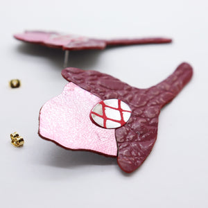 Boucles d'oreilles •YAYA• bordeaux-roses