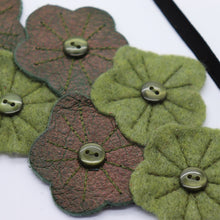 Charger l&#39;image dans la galerie, Headband - cuirs &amp; feutrine verts