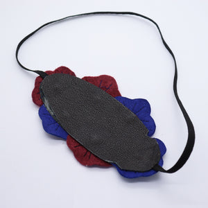 Headband - cuir & feutrine, bleu/bordeaux
