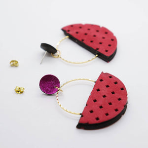 Boucles d'oreilles  •ISA• framboise