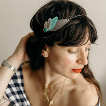 Charger l&#39;image dans la galerie, Headband - cuirs kaki-marrons