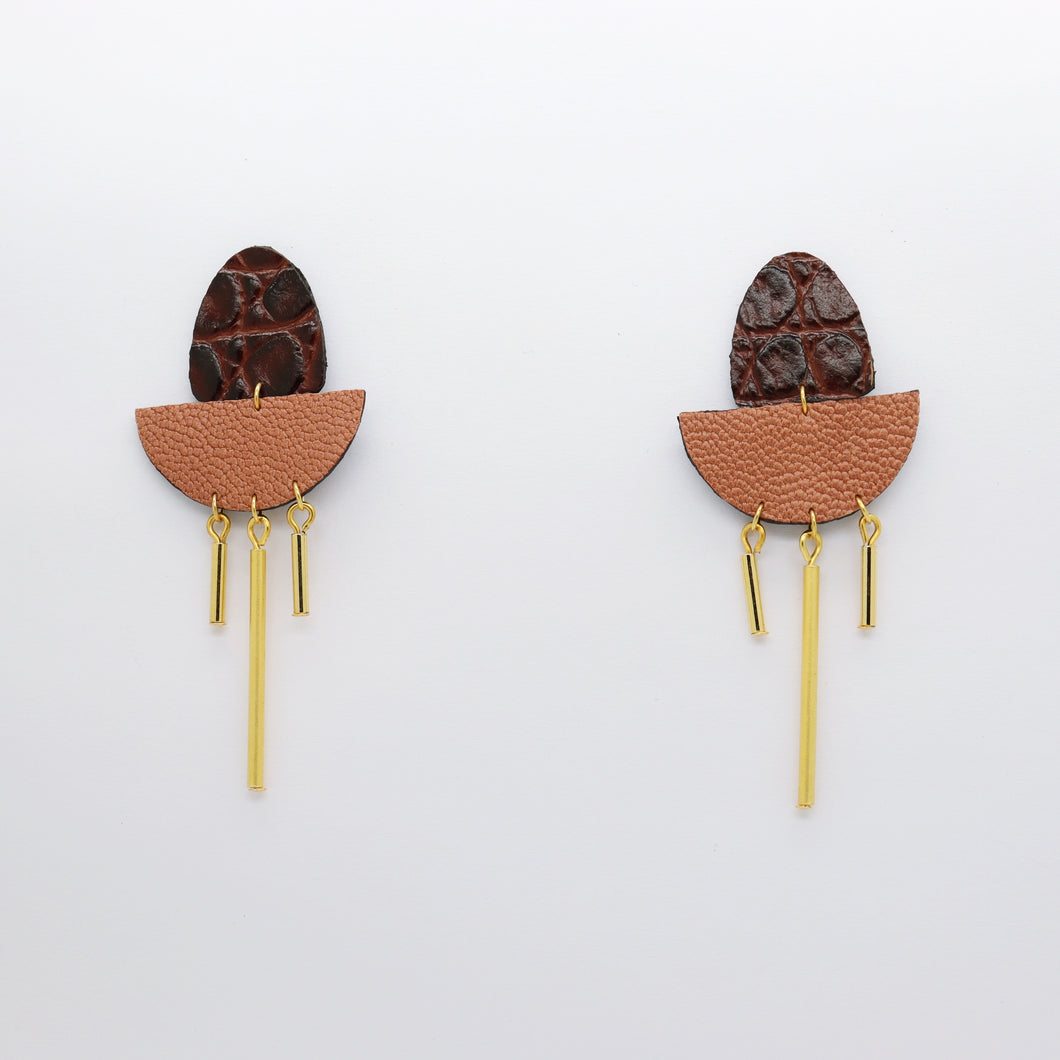 Boucles d'oreilles •SAMARA• Marrons