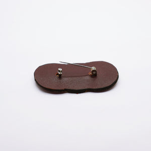 Broche •LUNA• bordeaux