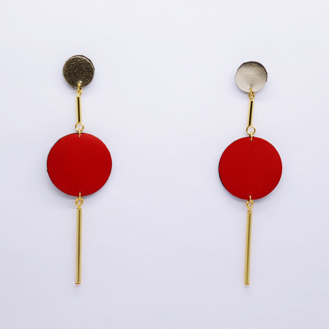Boucles d'oreilles •RIA• rouges