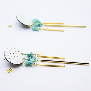 Boucles d'oreilles •TOTÉ• blanches